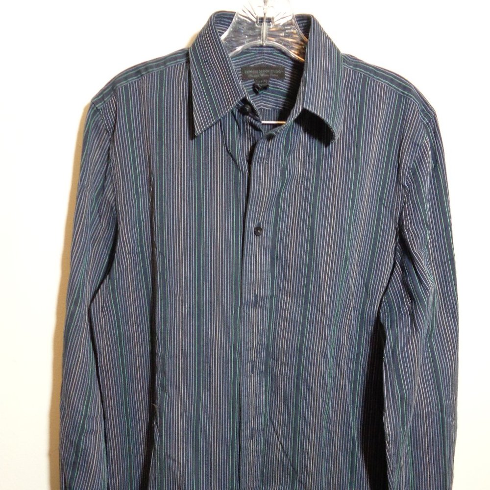 Express Design Studio Men Stripe Shirt S 14 - 14.5